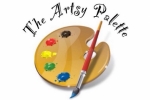 Artist's palette with paint brush