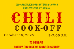 Chili Cook-off on October 18 at Old Greenwich Presbyterian Church